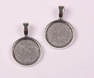 Baza de pandantiv pt cabochone interior d:16 mm , 2 buc