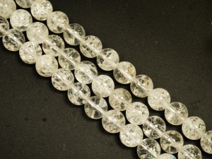 Cristal de stanca gheata - crackle, 8 mm, 10 buc, gaura 1 mm