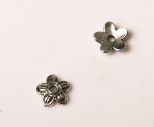 Capace de margele argintii, 6 mm 50 buc