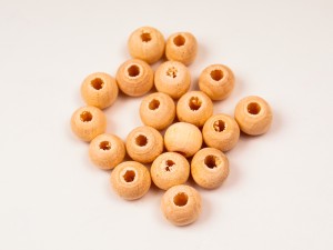 Margele din lemn natur, 8 mm, gaura 2 mm, 100 buc