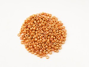 Margele de nisip 3 mm,auriu metalizat, 50 gr, cca 1500 buc