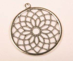 Pandantiv metal antichizat Mandala 5.5 cm, 2 buc