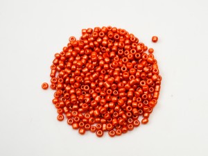 Margele de nisip portocaliu inchis perlat -2mm, 50 gr