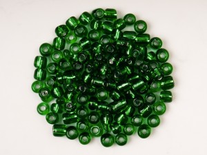 Margele de nisip verde  cu foita , 4mm, 500 buc