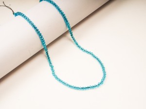 Cristale fatetate 3X2.5 mm, bleu transparent 190 buc, gaura 0.7 mm