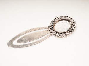 Baza cabochon semn carte, interior d:13X18 mm, 7.5 cm