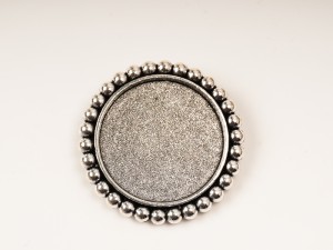 Baza de brosa pentru cabochon, interior d:25 mm, 1 buc