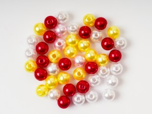 Margele plastic 6 mm, div culori, gaura 1.2 mm, 100 buc 