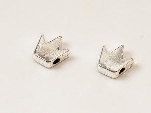 Margele din metal coroana, 20 buc, gaura 1.5 mm, cca 8 mm