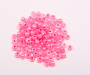 Margele de nisip 3 mm,  roz deschis perlat , 50 gr, cca 1500 buc