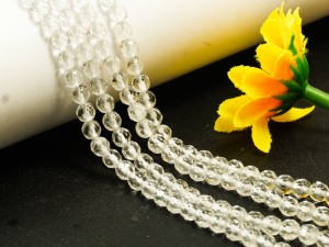 Sfere din cristal de stanca fatetate 4 mm, 10 buc, gaura 1 mm