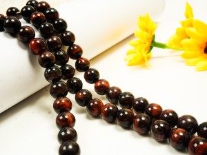 Cabochon din Ochi de soim 8 mm, 10 buc, gaura 1.2 mm