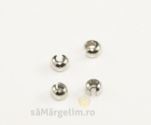Crimpcover mare , Argint 925 rodiat, 5 mm, 2 buc