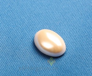 Cabochon oval alb perla Mallorca d:13X18 mm, 1 buc