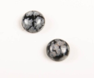 Cabochon din obsidian, 10 mm, 1 buc