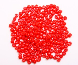 Margele de nisip rosii- 3mm, 50gr