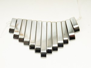 Margele din hematit, gri deschis- 13 buc, 12-30 mm,gaura 1mm