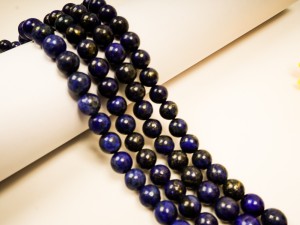 Sfere Lapis Lazuli - 8 mm, 10 buc, gaura 1 mm