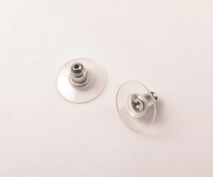 Dopuri pentru cercei, argintiu inchis - 20 buc, 12 mm