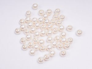 Margele acril imitatie perla ivoire, 8 mm,50 buc, gaura 2 mm