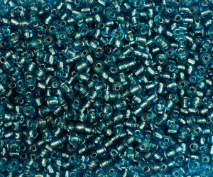 Margele de nisip bleu cu foita , 3mm - 50 g, cca 1500