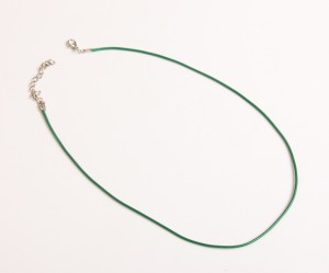 Snur lucios cu inchizatoare, verde,  45 cm, 1.5 mm, 1 buc