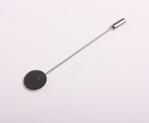 Ac de brosa, 7.5 cm, 1 buc, argintiu inchis, platou 15 mm