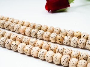 Margele din seminte de lotus, 7X10 mm, gaura 1.2 mm, 10 buc