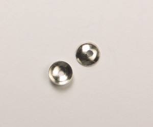 Capace de margele argintiu inchis 6 mm, gaura 1 mm, 30 buc