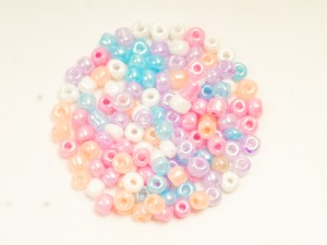 Margele de nisip 4 mm, mix culori perlate, 50 gr, cca 1500 buc