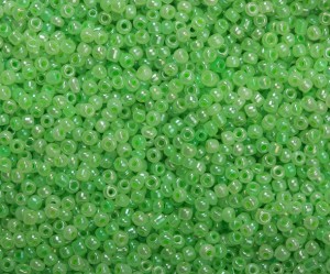 Margele de nisip 3 mm, verde mar perlat, 50 gr, cca 1500 b