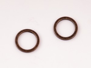 Zale sudate aplatizate alama patinat - 50 buc, 8 mm, grosime 1mm