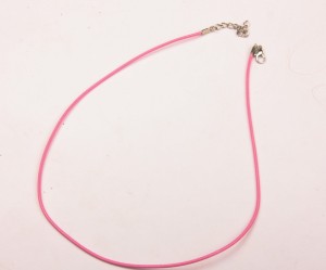 Snur lucios cu inchizatoare 1 mm, 45 cm, roz