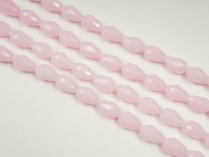 Cristale fatetate lacrima roz mat 15X10 mm,10buc, gaura 1mm