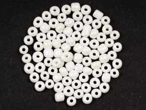 Margele de nisip alb perlat  4 mm, cca 500 buc, 50 gr