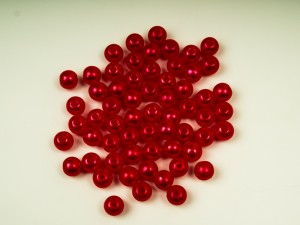 Perle din acril , rosii 6 mm, 100 buc, gaura 1.5 mm