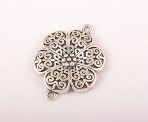 Link Floare, argintiu antichizat, 4.5 cm, 1 buc