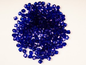Margele acril fatetate biconice albastre , 4 mm, 200 buc, g: 1 m