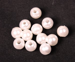 Margele acril imitatie perla albe , 8 mm,50 buc, gaura 2 mm
