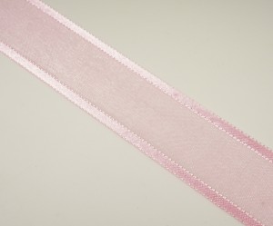 Panglica din organza roz latime 26 mm, 3 metri