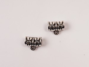 Accesorii pentru coliere, cu za, metal antichizat, 11X6 mm, gaura  4 mm, 10 buc