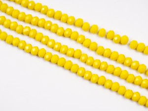 Cristale fatetate galben lemon mat- 96 buc, 6x4mm, gaura 1 mm