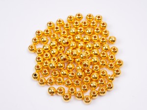 Margele din acril electroplacat auriu  5 mm, gaura 2 mm, 200 bucati