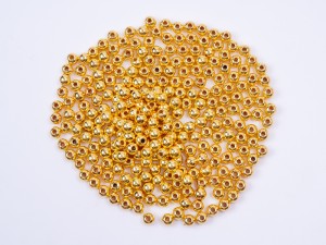 Margele din acril electroplacat auriu  4 mm, gaura 1 mm, 500 bucati