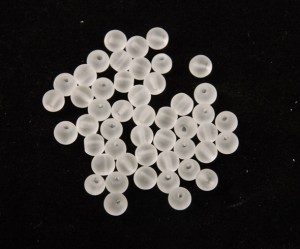 Sfere cristal de stanca mat 4 mm, gaura 0.8 mm, 46 buc