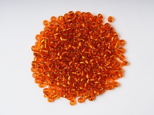 Margele de nisip portocaliu cu foita 3 mm - 50 g , 1500 buc