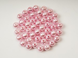 Margele plastic 6 mm, roz, gaura 1.2 mm, 100 buc 