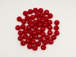 Margele plastic 6 mm, rosii, gaura 1.2 mm, 100 buc 