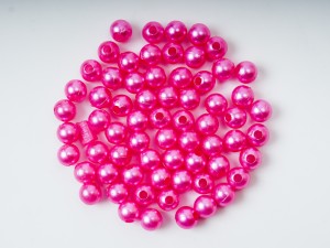 Margele plastic 4 mm, roz, gaura 1.2 mm, 200 buc 
