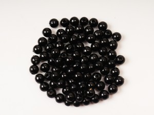 Margele plastic 4 mm, negre, gaura 1.2 mm, 200 buc 